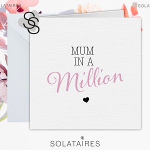 Tarjeta del Día de las Madres Feliz para mamá Reino Unido, Tarjeta del Día de las Madres mamá, Tarjeta del Día de las Madres para hija, Tarjeta del Día de las Madres para mamá - Mamá en un millón