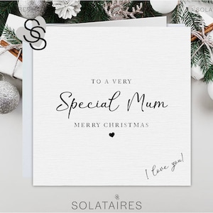 Feliz Navidad tarjeta de mamá, Te amo mamá Tarjeta de Navidad, Tarjeta de Navidad de mamá, Tarjeta de lujo simple, Navidad de mamá, Tarjeta de Navidad de padres, Mamá especial