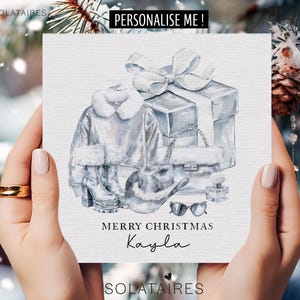 Merry Christmas card for best friend, Bestie Christmas card, Personalised friend Christmas card, Secret Santa gift, Trendy fashion Xmas card