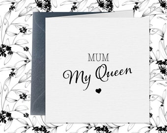 Birthday card for mum, Simple luxury Card for mum, My queen mum card, Card for mummy, Thank you mum card, card from daughter, card from son
