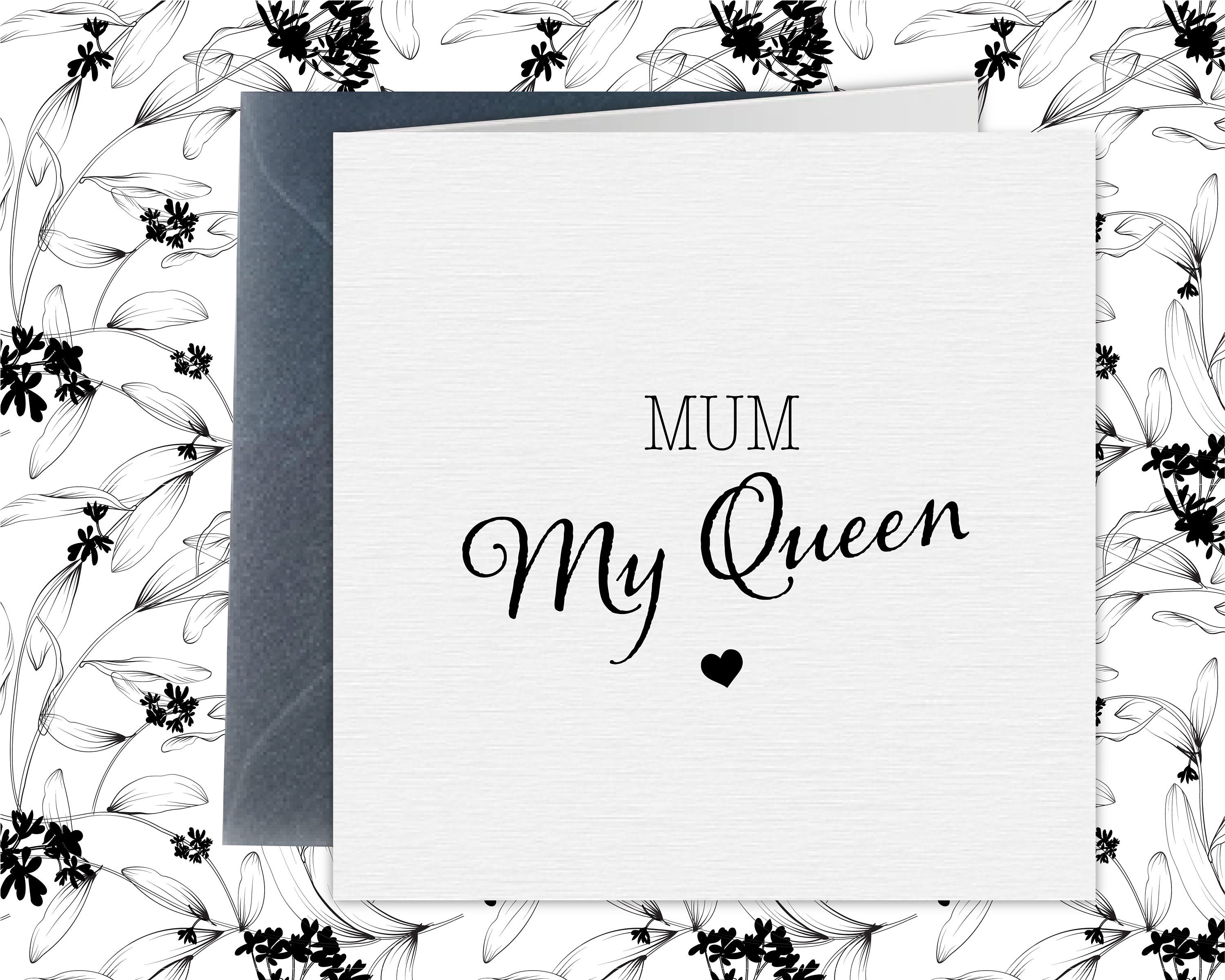 Mothers Day Card From Daughter, Card for Mum, My Queen, Thank You Card ...