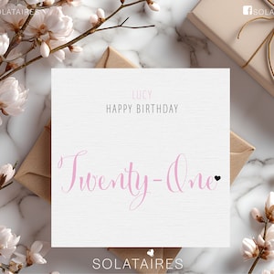 Carte d'anniversaire personnalisée pour 21 ans au Royaume-Uni, carte d'anniversaire jalon, carte d'anniversaire rose, carte d'anniversaire pour ami spécial, carte d'anniversaire meilleur ami,