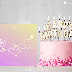 Biglietto di compleanno zodiacale Capricorno, biglietto di compleanno celeste, biglietti oroscopo, biglietto di buon compleanno per lei, biglietto migliore amico, biglietto di compleanno Bestie