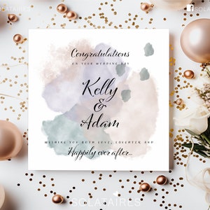 Tarjeta de felicitación personalizada para el día de la boda para los novios, tarjeta de boda para el señor y la señora para la feliz pareja, tarjeta de felices para siempre