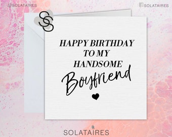 Boyfriend Birthday Card For Him Uk, Handsome Boyfriend Birthday Card, Birthday Boy, Simple Cute Greeting Card, Love you Birthday Card