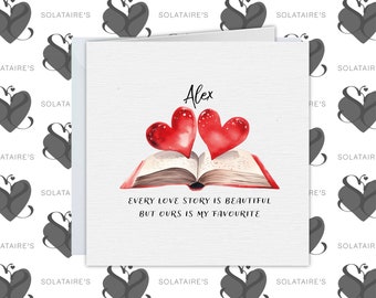 Gepersonaliseerde Valentijnsdagkaarten voor hem, valentijnskaart vriend, valentijnskaart verloofde, valentijnskaart echtgenoot, ik hou van je-kaart