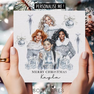 Carte de joyeux Noël pour le meilleur ami, carte de Noël Bestie, carte de Noël personnalisée pour ami, cadeau secret du père Noël, carte de Noël à la mode
