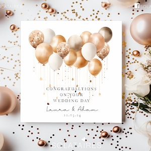 Carte de félicitations personnalisée pour le jour de votre mariage, carte des mariés le jour de votre mariage pour l'heureux couple, cadeau de mariage pour M. et Mme