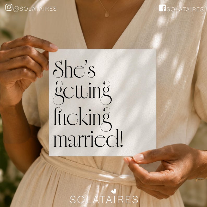 She's Getting F*ing Married Card | Funny Engagement Card ...