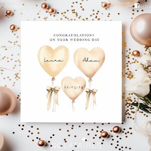 Personalised congratulations on your wedding day card,Mr and Mrs wedding card for the bride and groom,Just married wedding gift,Happy couple