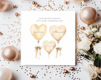Personalised congratulations on your wedding day card,Mr and Mrs wedding card for the bride and groom,Just married wedding gift,Happy couple