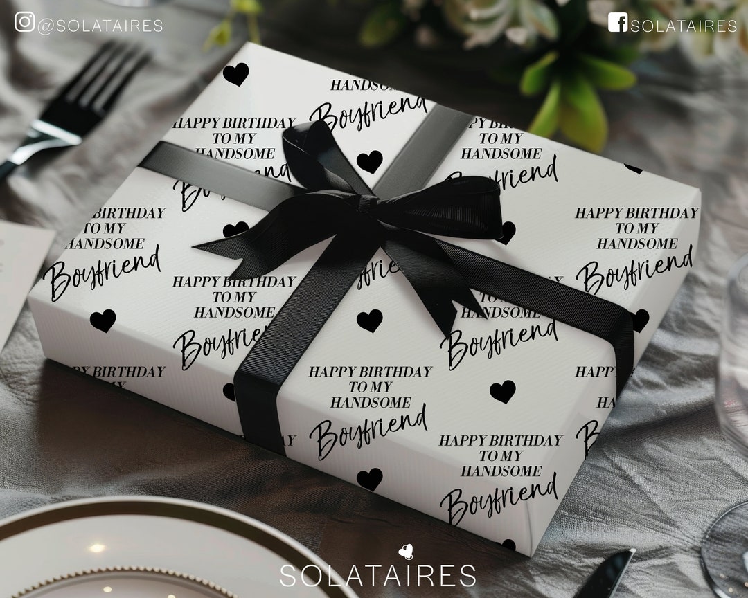 Boyfriend Wrapping Paper, Mens Wrapping Paper, Happy Birthday