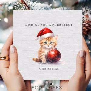 Biglietti di Natale con gatti, Trascorri un Natale perfetto, Biglietto di Natale con gatti carino per gli amanti dei gatti, Biglietti di Natale con gatti per un amico speciale, Biglietto con gatto Bestie