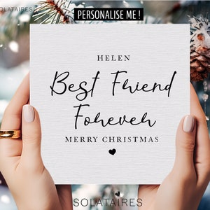 Personalisierte frohe Weihnachten beste Freundkarte, ich liebe dich Bestie Weihnachtskarte, Freund Weihnachtskarte, einfache Luxuskarte, bester Freund Weihnachten
