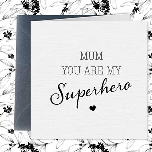 Mi superhéroe - Tarjetas del Día de las Madres Reino Unido, Tarjeta de felicitación de lujo, Regalo del Día de las Madres, Mamá Especial, Madre Hija, Madre Hijo, Mejor Mamá, Gracias,