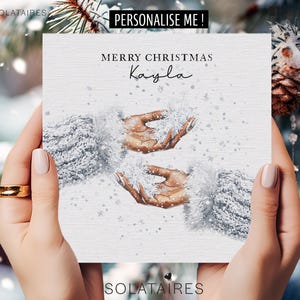 Merry Christmas card for best friend, Bestie Christmas card, Personalised friend Christmas card, Secret Santa gift, Trendy fashion Xmas card