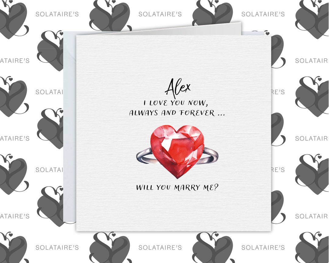 Will You Marry Me Proposal Card for Her, Personalised Marry Me Card for ...