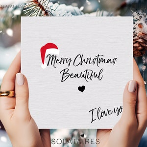 Carte de Noël petite amie, carte de Noël petite amie, joyeux Noël belle carte de Noël, carte de Noël pour ami/fiancé et femme