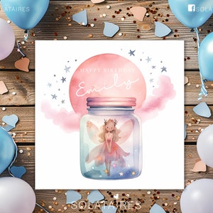 Biglietto di compleanno personalizzato fata magica rosa, bambina speciale, ragazza di compleanno, regalo per ragazze-figlia/sorella/nipote/nipote/amica