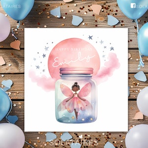Biglietto di compleanno personalizzato fata magica rosa, bambina speciale, ragazza di compleanno, regalo per ragazze-figlia/sorella/nipote/nipote/amica