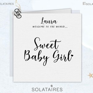 Personalisierte süße Baby Mädchen Karte, es ist eine Mädchen Karte, herzlichen Glückwunsch zum neuen Baby Karte, Neugeborene Baby Karte, Baby Shower Karte, personalisierte Baby Karte
