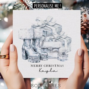 Biglietto di Natale per la migliore amica, biglietto di Natale personalizzato per ragazza alla moda per lei, biglietto di Natale per la migliore amica, biglietto di Natale di buon Natale per amica speciale alla moda