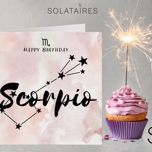 Schorpioen Zodiac Sign Verjaardagskaart UK, Schorpioen Horoscoop Sterrenbeeld Print, Astrologie Schorpioen Sterrenbeeld Kaarten voor vrienden verjaardag hem/haar