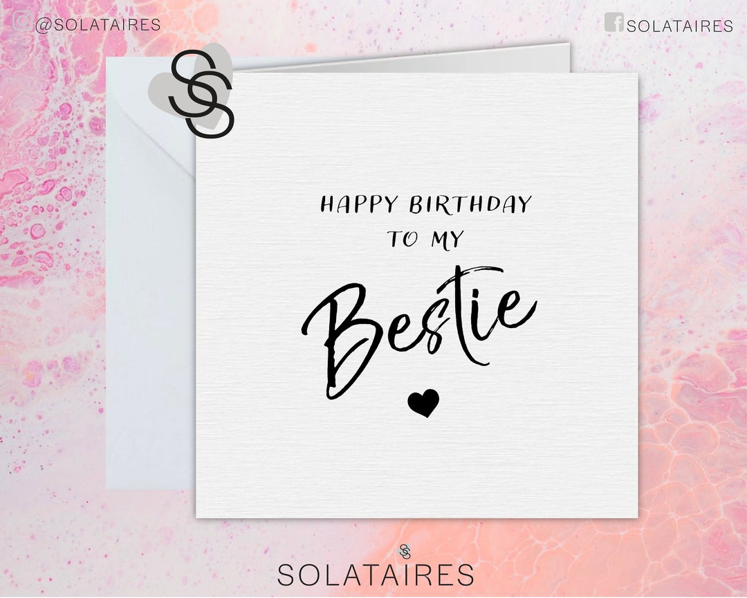 Happy Birthday Bestie Card for Her Uk,best Friend Birthday Card ...