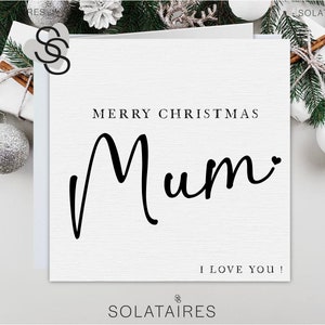 Biglietto di buon Natale mamma, ti amo mamma Biglietto di Natale, Biglietto di Natale per la mamma, Biglietto di lusso semplice, Mamma Natale, Biglietto di Natale per i genitori, Ti amo mamma