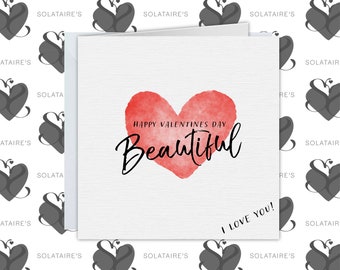 Personalised Valentines Day Beautiful Card For Girlfriend UK,Valentines Day Card for Girlfriend,Fiancé & Wife,Luxury Greeting Cards for her