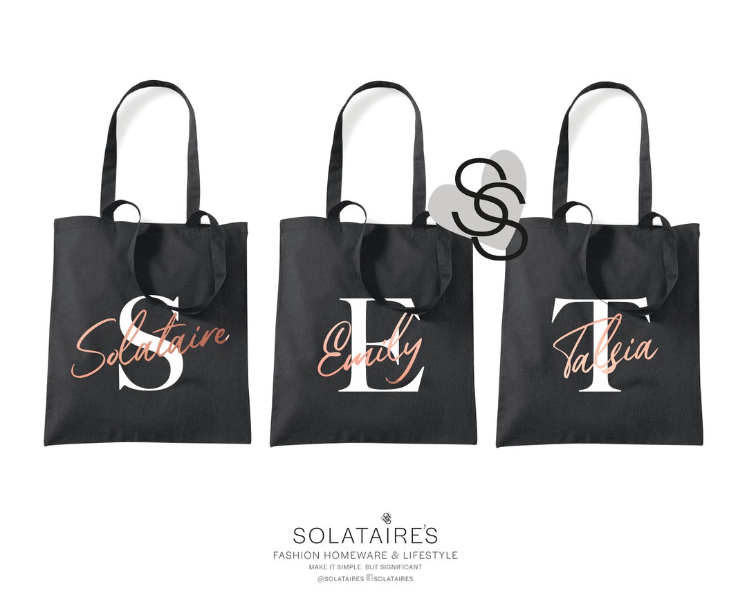 Women's Personalised Name & Initials Tote Bag UK100 Etsy UK