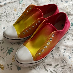Vibrant Hand Tie-dye Ombré Sneakers