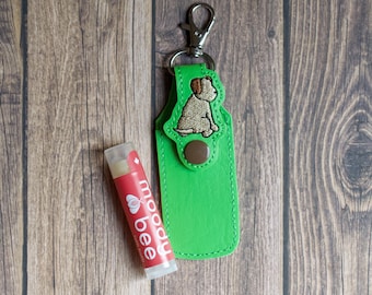 Pooping Dog Lip Balm Holder Digital Embroidery Design