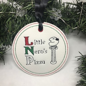 Little Nero&#39;s Pizza ITH Ornament Digital Embroidery Design