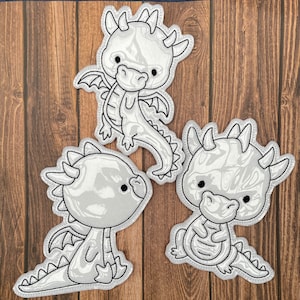 Cute Dragons Flat Colouring Dolls Digital Embroidery Design