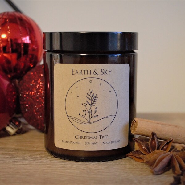 Christmas Tree Soy Wax Candle | Eco-Friendly | 100% Vegan | Hand-poured in Kent | Christmas Gift