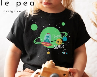 I Need My Space Shirt, Planets Spaceman Kids Tee
