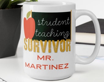 Personalized Student Teacher Survivor Mug, Teacher Gift