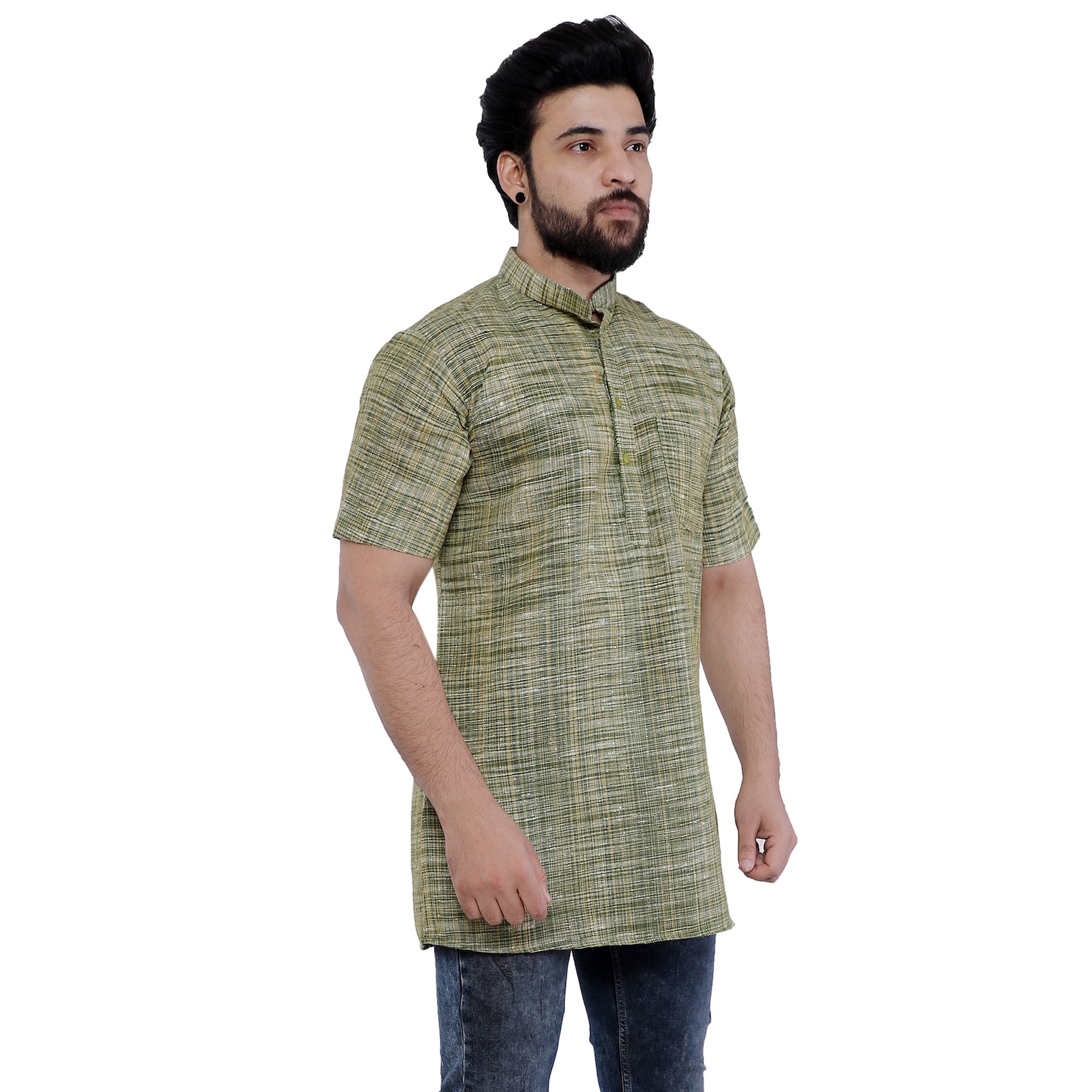 Men's Indian Khadi Short Kurta Etsy