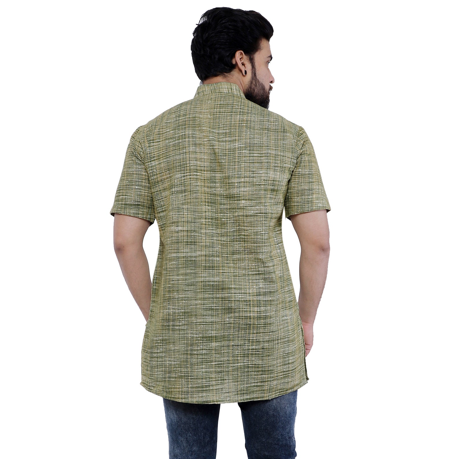 Men's Indian Khadi Short Kurta Etsy