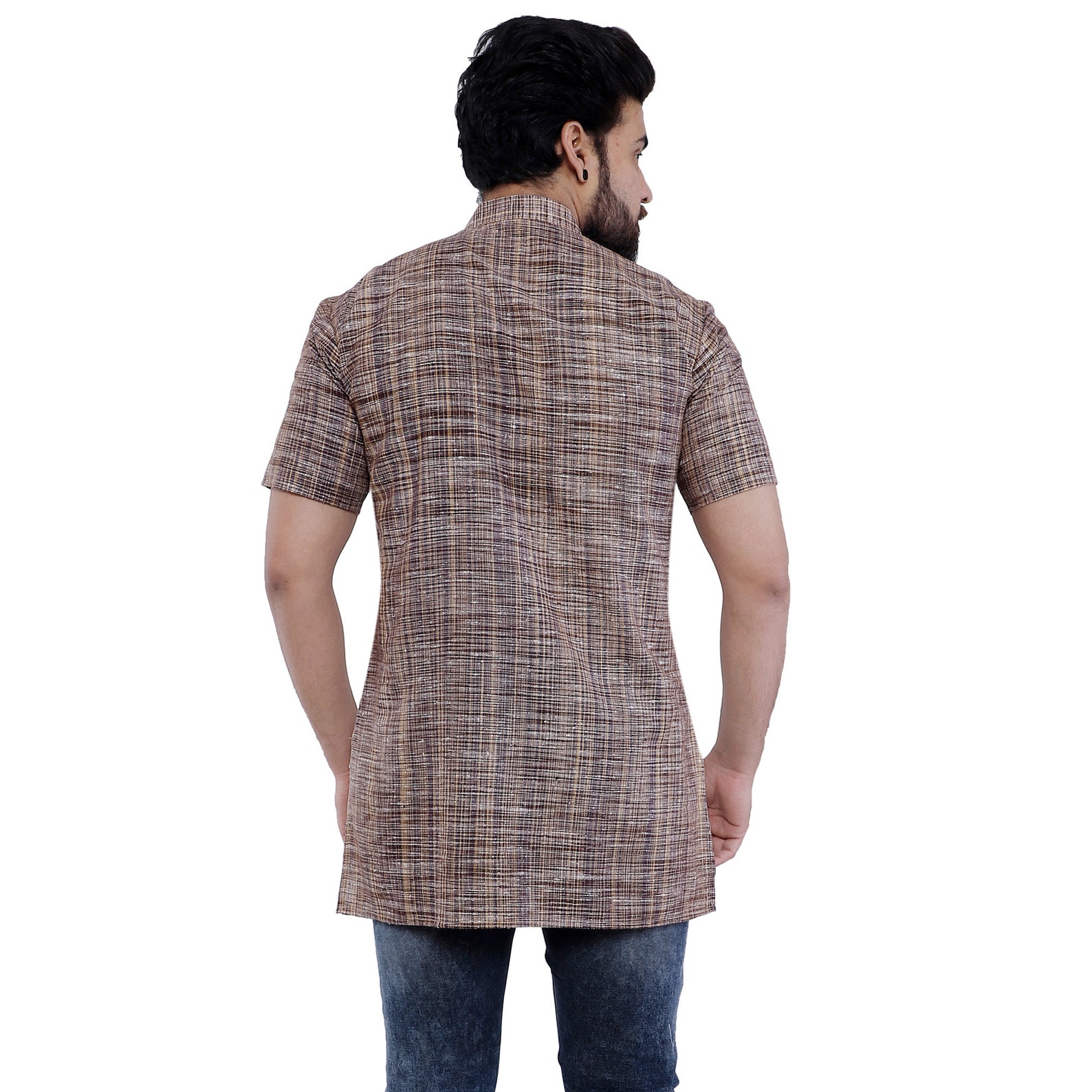 Men's Indian Khadi Short Kurta Etsy