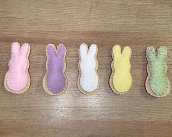 Felt Play Food: Handmade Easter Bunny Sugar Cookies - Pretend Play