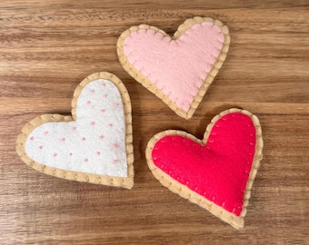 Felt Food: Valentine's Heart Sugar Cookies - Pretend Play