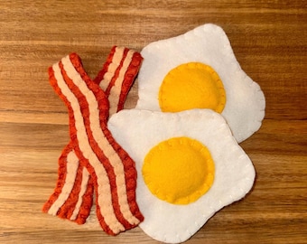 Felt Play Food: Handmade Bacon and Eggs - Pretend Play