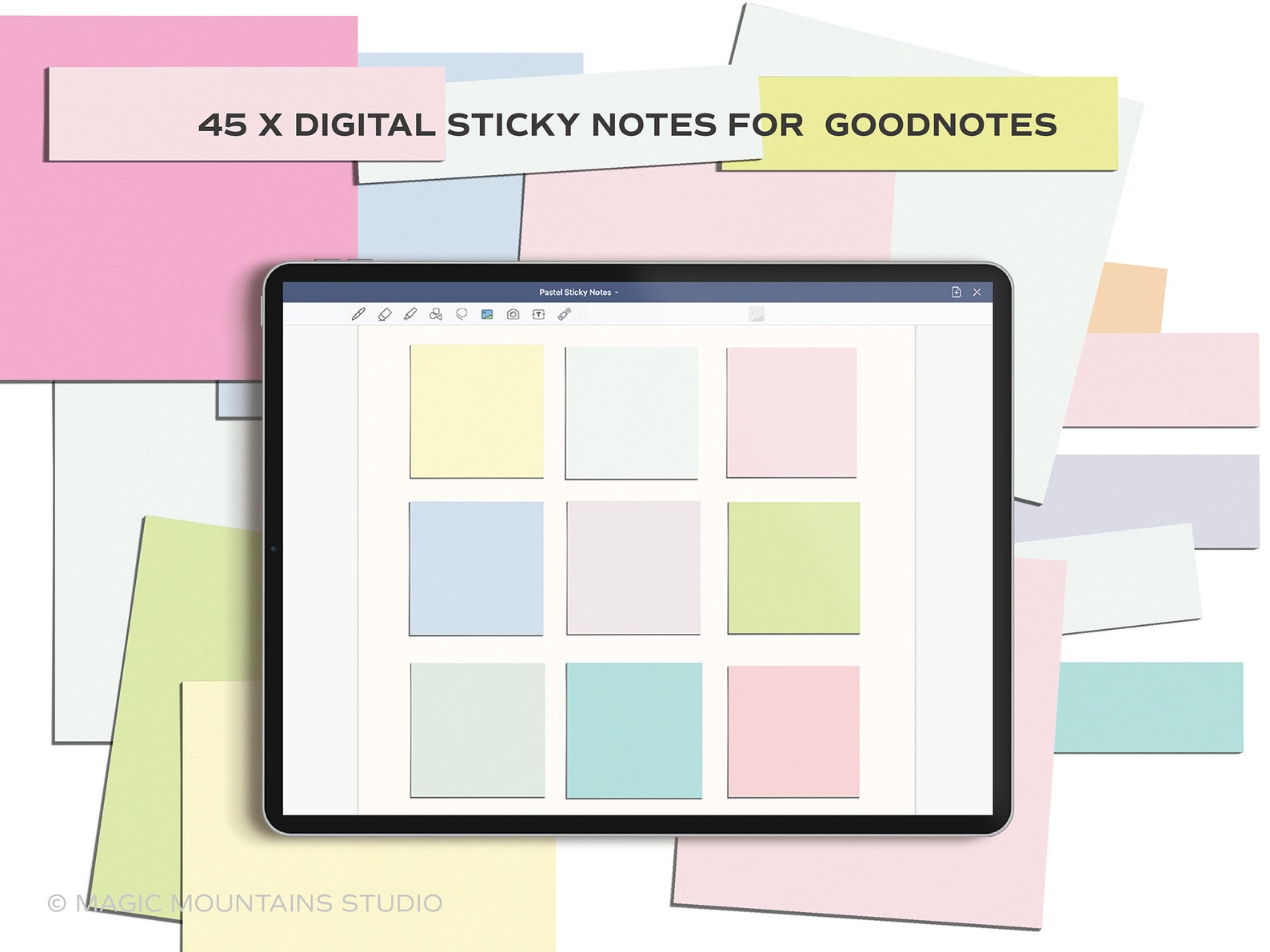 DIGITAL STICKY NOTES Goodnotes post it notes Academic Etsy