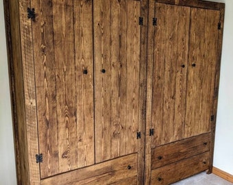 Rustic Wardrobe, handmade bespoke to requirements, single, Double. Quad doors all now available with free assembly too!