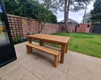Outdoor Chunky Table set - *FREE BENCHES* and sale price this week only!
