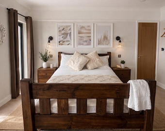 The Countrystyle with footboard - 100% Handmade Solid Wood Rustic Bed Frame.