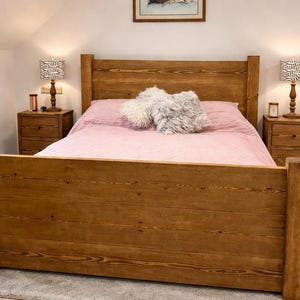 Rustic Solid Wood Bed Frame: The Oxford, Free Assembly
