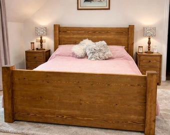 Rustic Solid Wood Bed Frame: The Oxford, Free Assembly